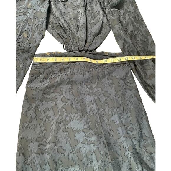 ASTR the Label Cutout Burnout Floral Dress NWT Size XS Blue Open Back High Neck - Picture 9 of 13